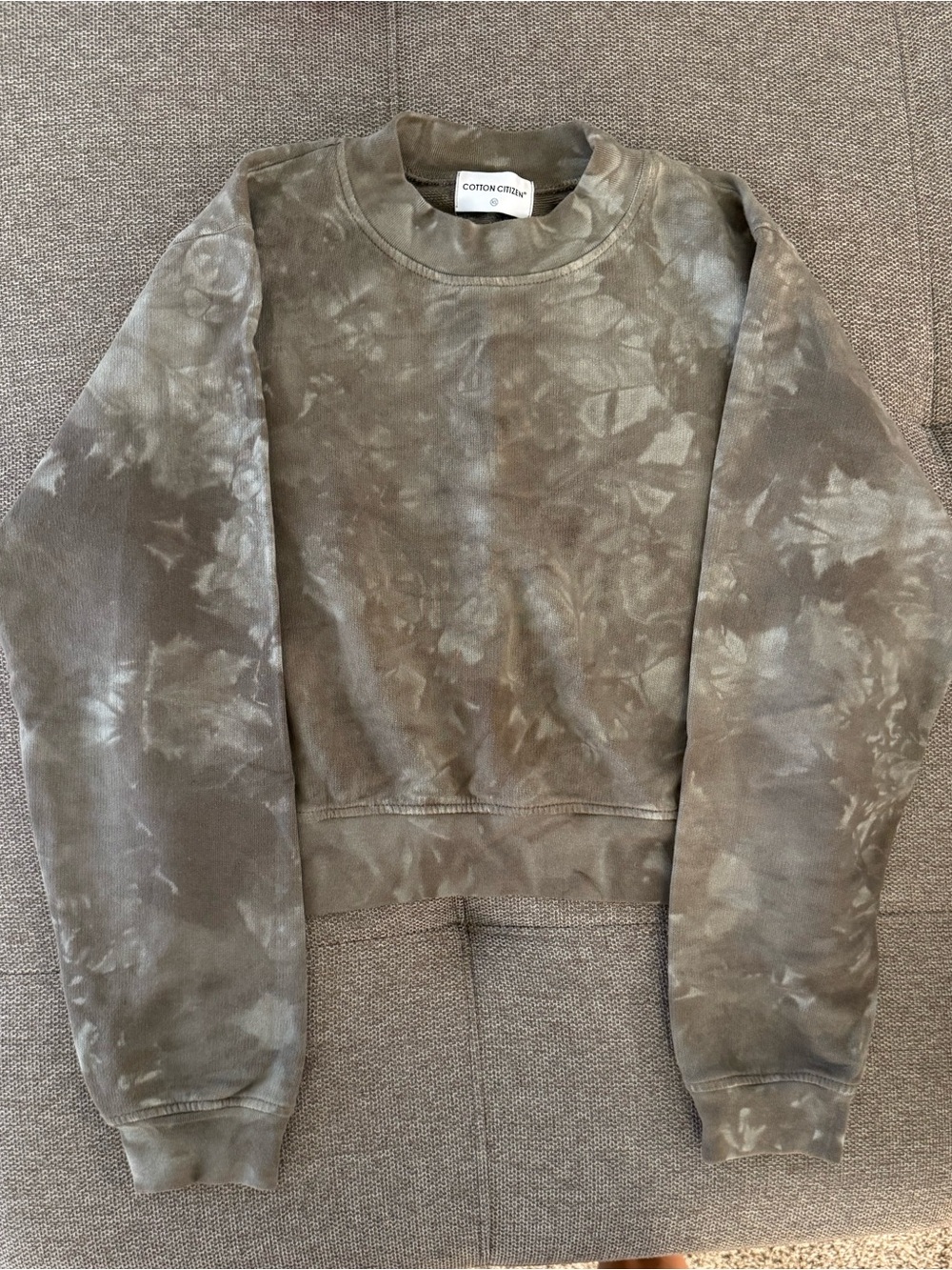 Cotton Citizen Taupe Tie-Dye Crewneck Sweatshirt